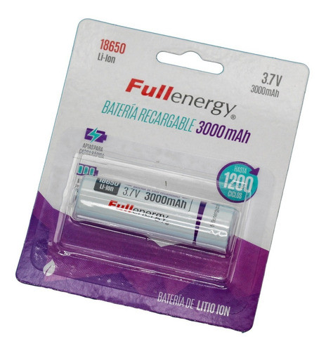 Pila Recargable 18650 3.7v 3000mah Lujoso 1° Fullenergy Htec 0