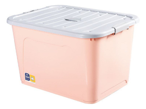 Caja Organizadora Plástica 17l Con Ruedas 2 Colores Set X 2u 1