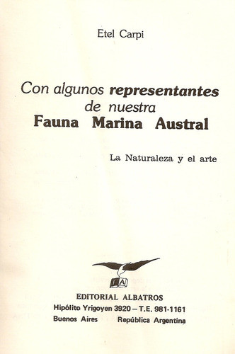 Fauna Marina Austral - Etel Carpi - Albatros 0