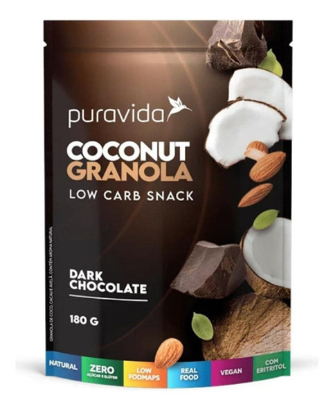 Kit 2x Granola Classic Dark Chocolate Zero 180g Puravida 0 Kit 2x Granola Classic Dark Chocolate Zero 180g Puravida 0