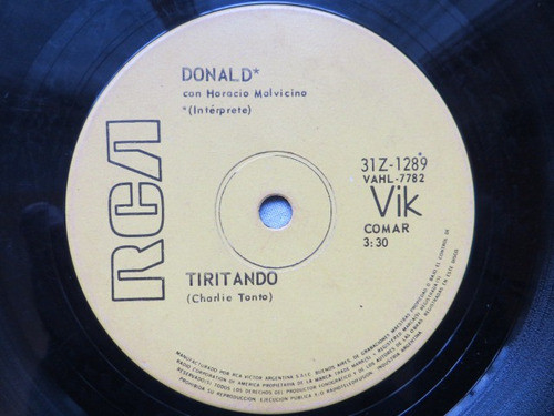Donald Tiritando + Si Lo Vieran Pasar Vinilo Simple 1