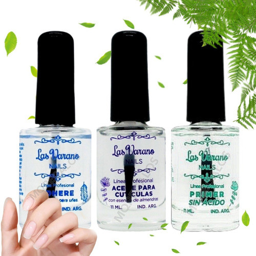 1 Primer Sin Acido 1 Adhere 1 Aceite Cuticulas Las Varano 0