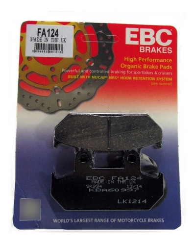 Pastilla Freno Del Honda Nx 650 Dominator Ebc Fa124 0