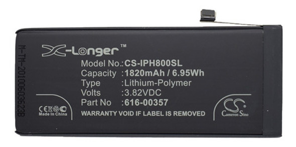 Acumulador Cameron Sino P/ iPhone 8 616-00357 1820 Mah 1