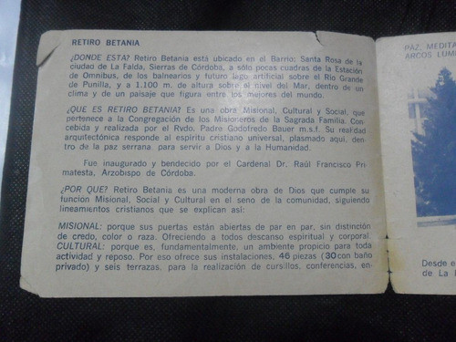 Retiro Betania La Falda Crodoba Misionero Sagrada Familia 1