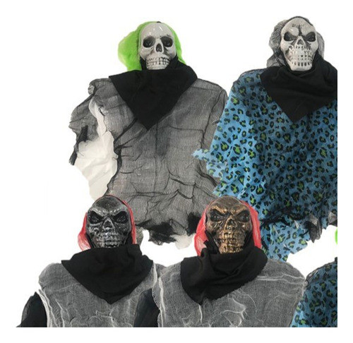 Halloween Muñeco Calavera Colgante Con Ropa 1