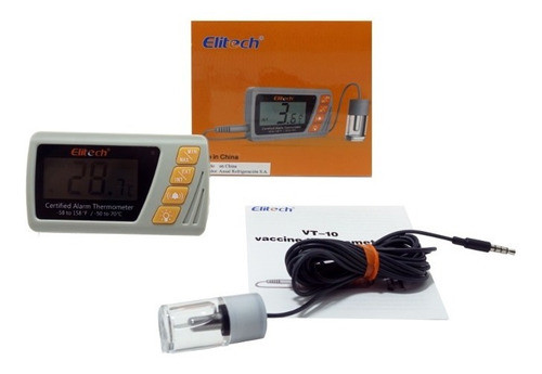 Termómetro Digital Vt-10 Con Alarma Para Vacuna Elitech 0