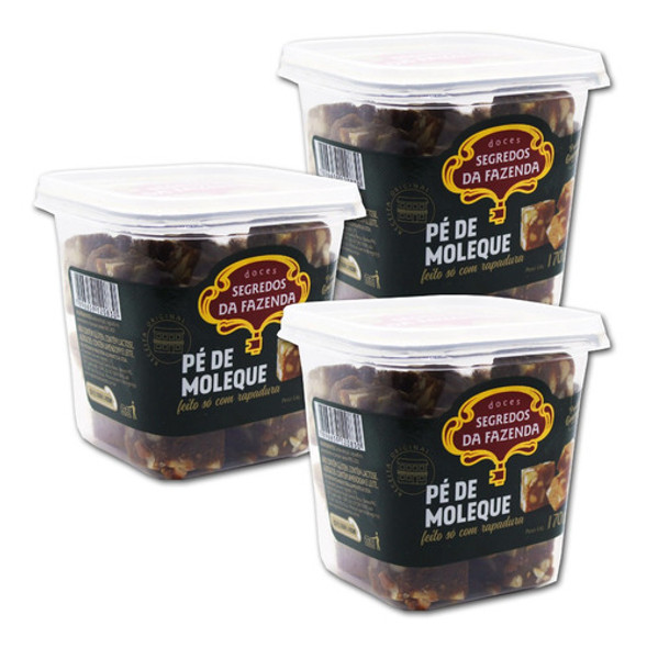 Pé De Moleque Com Rapadura 170g Segredos Da Fazenda Kit 3 Un 0