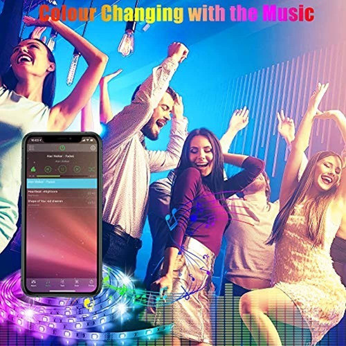 Tira De Luces Led Hrdj De 66 Pies, Sincronización Musical, Q 1