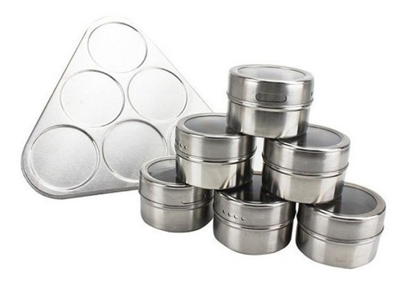 Pimentero X6 Magnéticos Imán Tarros Especias Triángulo 1