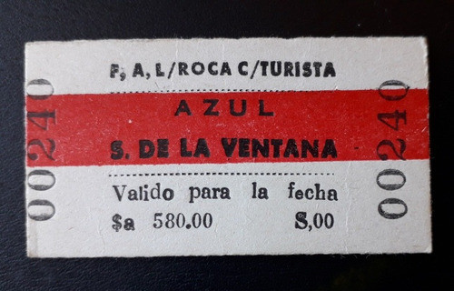 Boleto De Tren De La Estación Azul A Sierra De La Ventana 0