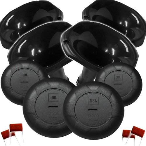 Combo Audio Car Driver Jbl D200 X4 + Cornetas X4 + Capacitor 1