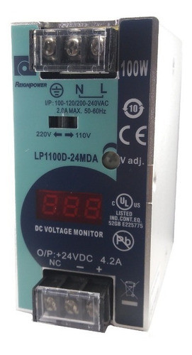 Fuente Switching Regin Power 24v Dc 4.2a 100w Riel Din 0