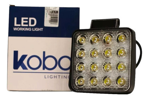 Faro De 16 Led Cuadrado 48 W 6cm Profundidad Blanco 12v 24v 0