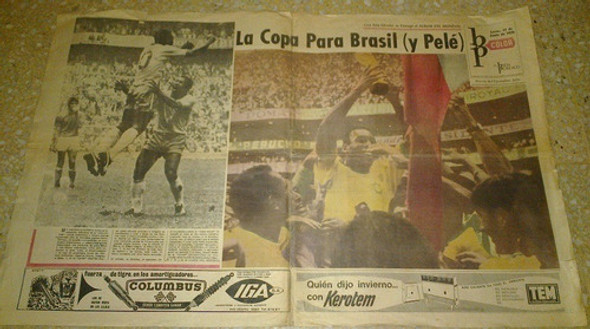 Pelé 8 Páginas Mundial 1970 Y Libertadores El País Bp Color 0