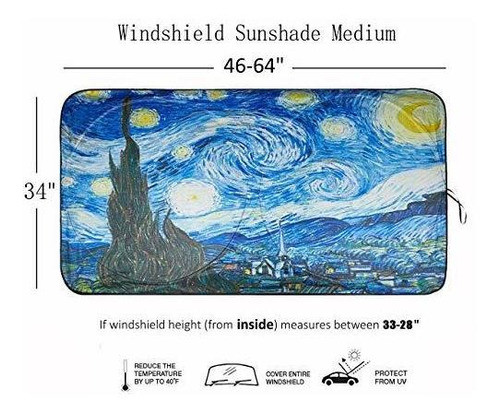Parasol Para Parabrisa De Auto Plegable/ Van Gogh /160x85cm 1