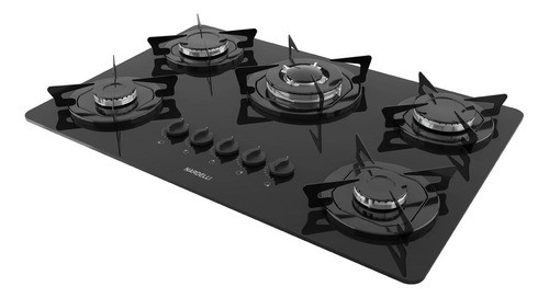Cooktop 5 Bocas Preto Tripla Chama Esmaltado Nardelli 0