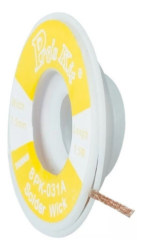 Malla Desoldante Proskit 1.5mm X 1.5m 8pk-031a Cobre Flux 0
