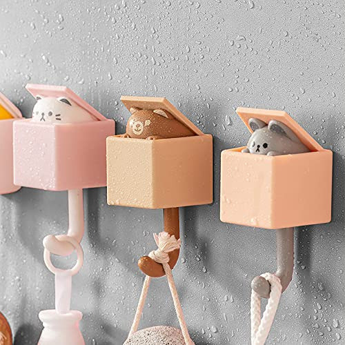 Ganchos Adhesivos De Pared Forma De Gato Decorativos X4 1