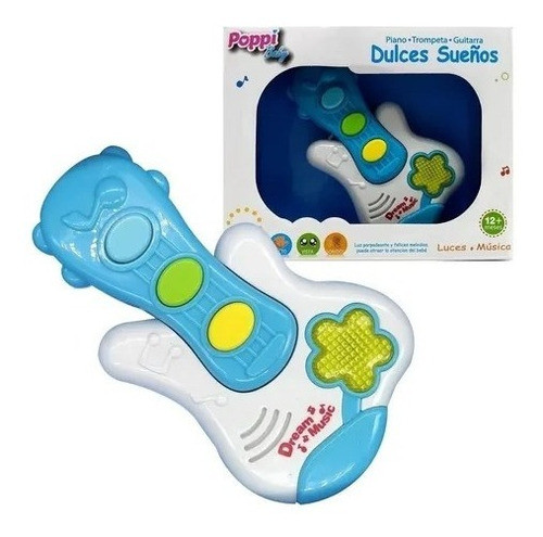 Guitarra Musical Luz Sonido Poppi Baby De Casa Valente 0