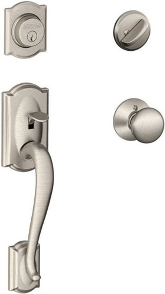 Cerradura Puerta Exterior  Manijon Y Tambor Niquel Sati 15pn 0