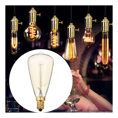 Lâmpada Edison Vintage St48, Filamento De Tungstênio Antigo 1