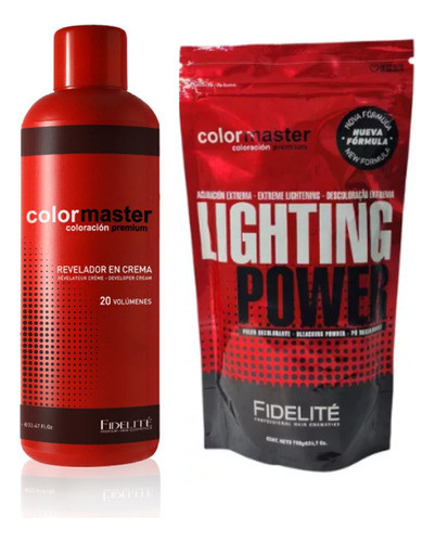 Agua Oxidante 20v + Polvo Decolorante Fidelite Colormaste 0