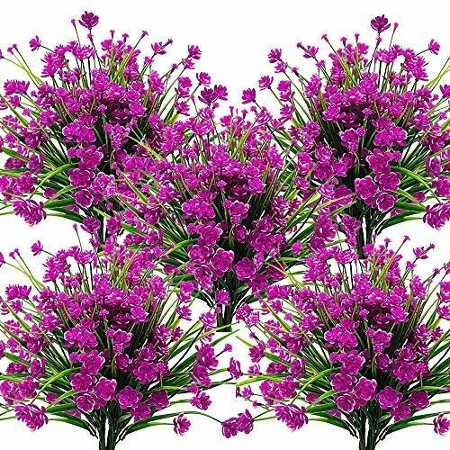 Flores Artificiales Para Exterior 10 Paquetes Purpura Daff 0