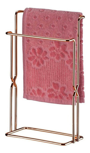 Suporte Porta Toalha Toalheiro Duplo Rosto Bancada Rose Gold 0