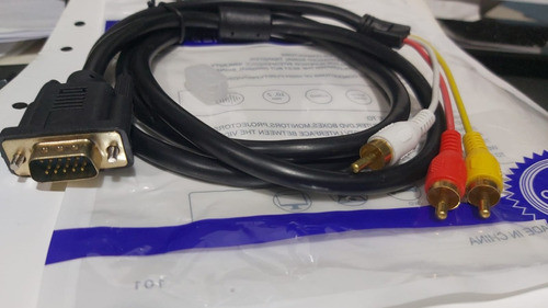 Cable Adaptador Vga Macho A Audio&video (3rca) A/r/b 1