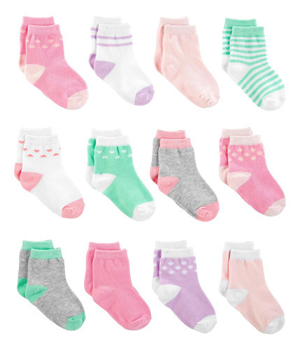Calcetines Para Niñas Simple Joys By Carter's, 12 Pares, 12- 0