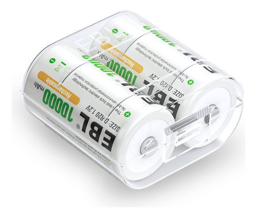 2 X Pilas Recargables Grande Tipo D - Ni-mh - 10000mah Ebl 0