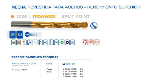 Mecha Punta Oro Titanio Diam 6.00 Mm Split Point 0