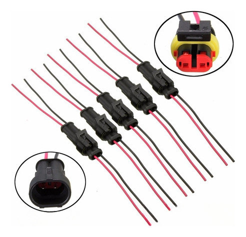 5kits 2pin Forma Coche Sello Impermeable Conector Eléctrico 1