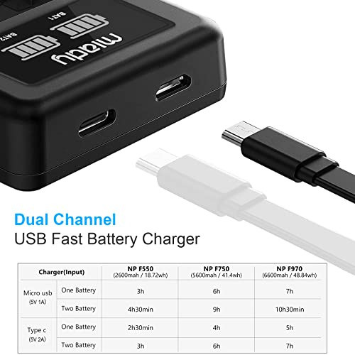 Batería Repuesto Sony Np-f970 Cargador Usb Dual 1