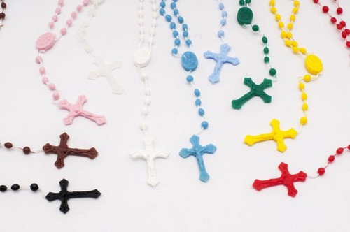 300 Rosarios De Plástico Varios Colores Souvenirs- Italianos 1