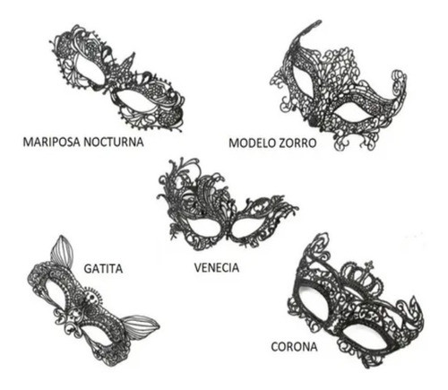 Antifaces Tela Encaje Negro X 1 Sombras 1