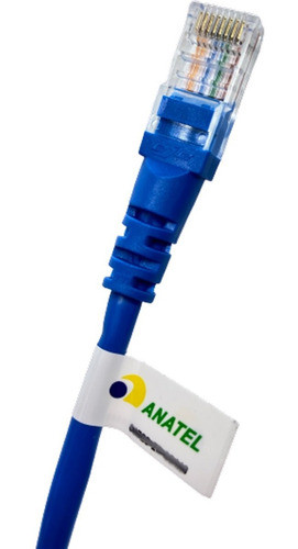 10un Patch Cord Rj45 Cat6 1,50 Mt 100% Cobre Hom Anatel Azul 0