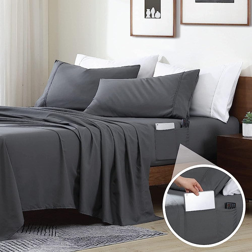 Swift Home Smart Sheets, Ultra Soft Brushed Microfiber 4-pie 0