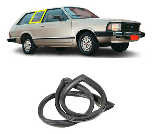Borracha Janela Lateral Fixa Belina 2 Com Encaixe Friso Le 0