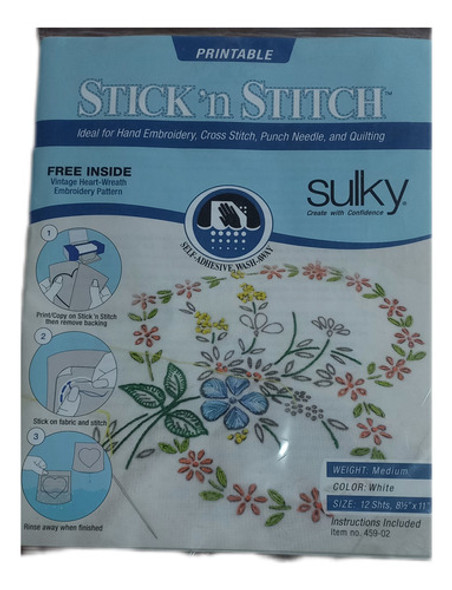 Pack De 12 Hojas A4 Hidrosolubles Autoadhesivas Para Bordado 0