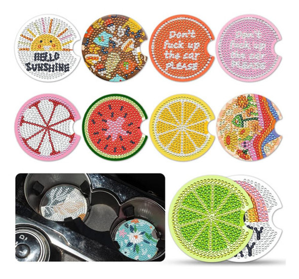 Kit Pintura Por Diamantes Posavasos De Diseños Varios - 20 0