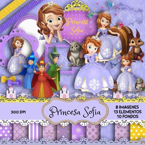 Kit Imprimible Princesa Sofia 21 Clipart 10 Fondos 0