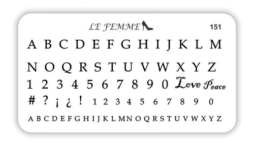 Placa Para Stamping Acrilico Abecedario Lefemme Mod.151 1