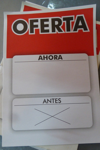 Carteles Oferta Color A4 Lote X 20hojas 21x30cm 1