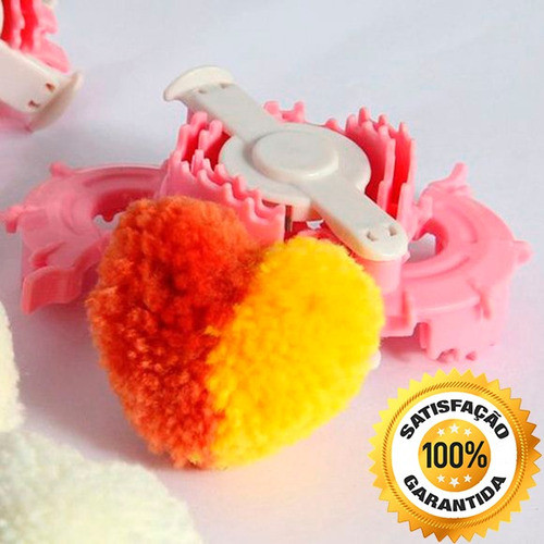 Enrolador Fazer Tear Criar Pom Pom Lã Enfeite Coração 50mm. 0