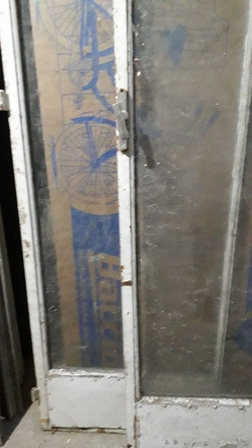 Lote 2 Hojas Puerta Hierro Y Vidrio 57cm X 210cm Con Detalle 1