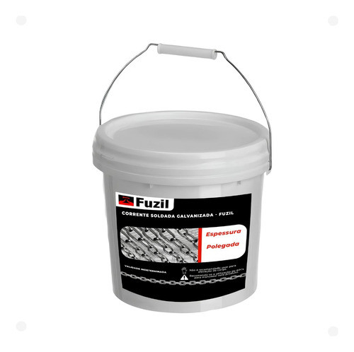 Corrente Aço Galvanizado Soldada 9mm 23/64 Elo Curto - Fuzil 1