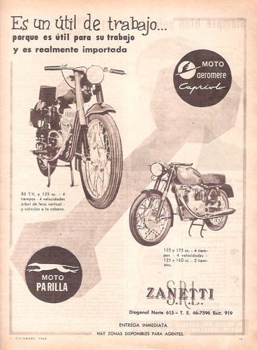 Antigua Publicidad Moto Parilla Zanetti 0