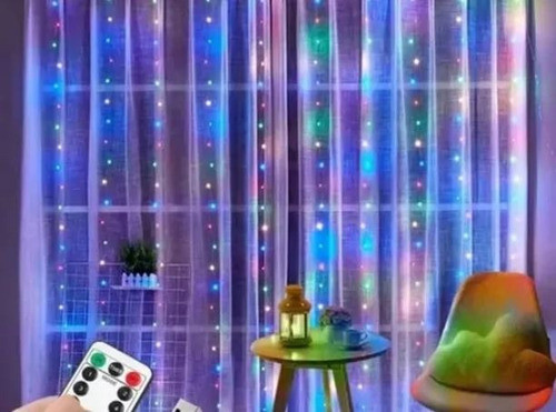 Cortina De Luces Arcoíris 300 Led 3 X 3 M Conector Usb 1